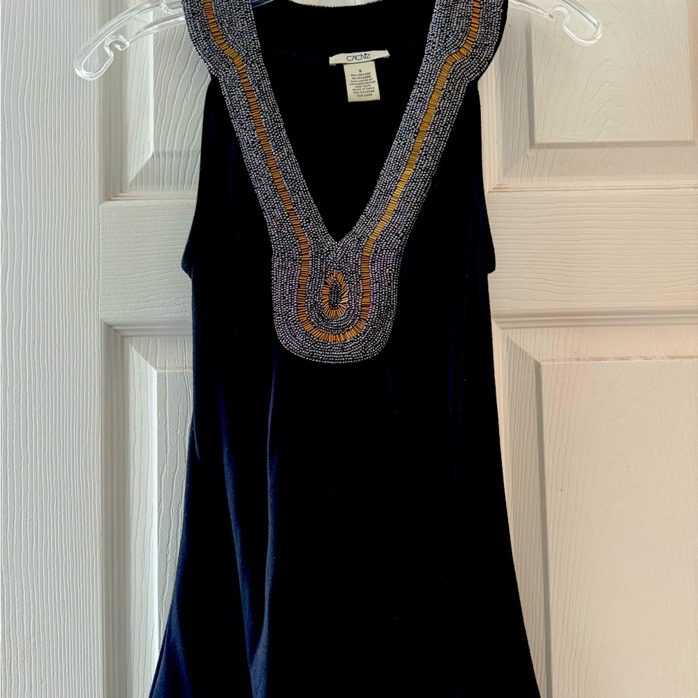 Cache Beaded V Neck
